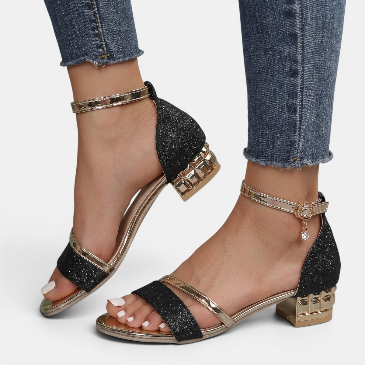 Women's Elegant Low Block-Heel Sandals