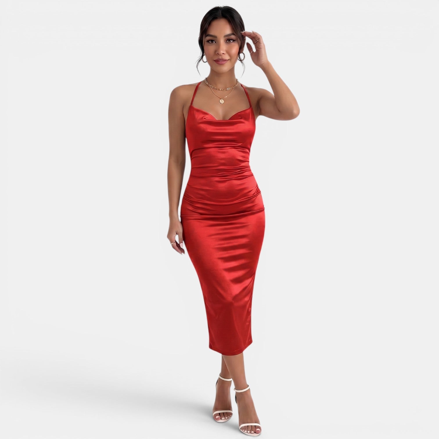 Women's Satin Midi Dress
