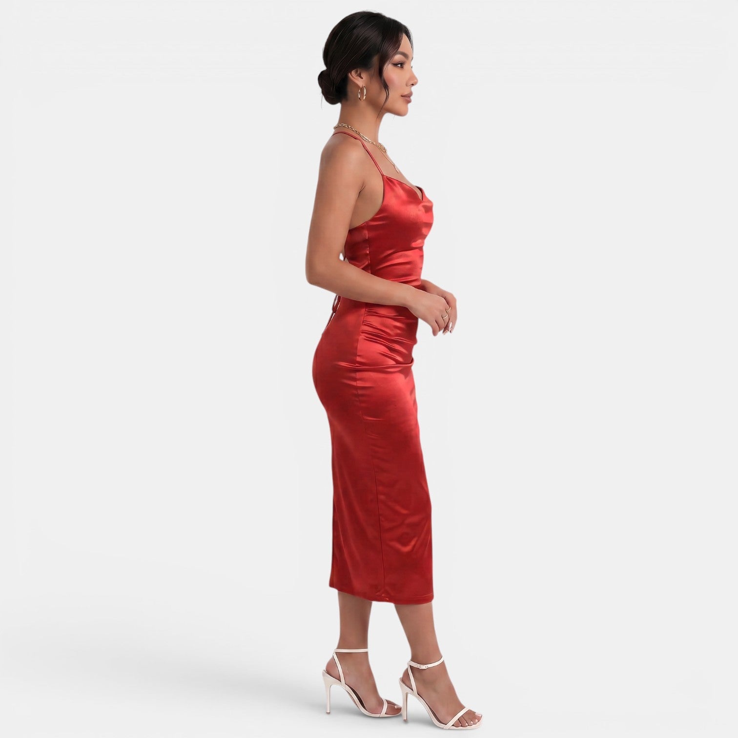 Women's Satin Midi Dress