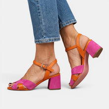 Women's Pink Supportive Heeled Sandals