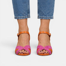 Women's Pink Supportive Heeled Sandals