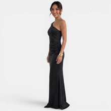 Women's One-Shoulder Asymmetrical Maxi Dress - Sleeveless