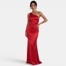 Women's One-Shoulder Asymmetrical Maxi Dress - Sleeveless