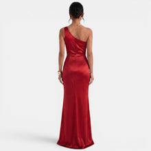 Women's One-Shoulder Asymmetrical Maxi Dress - Sleeveless