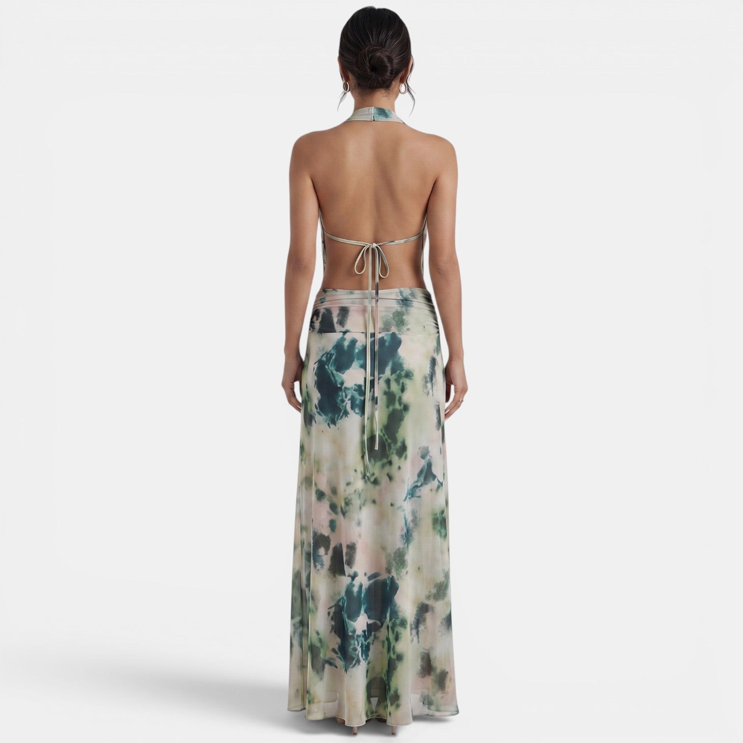 Women's Green Halter Maxi Dress