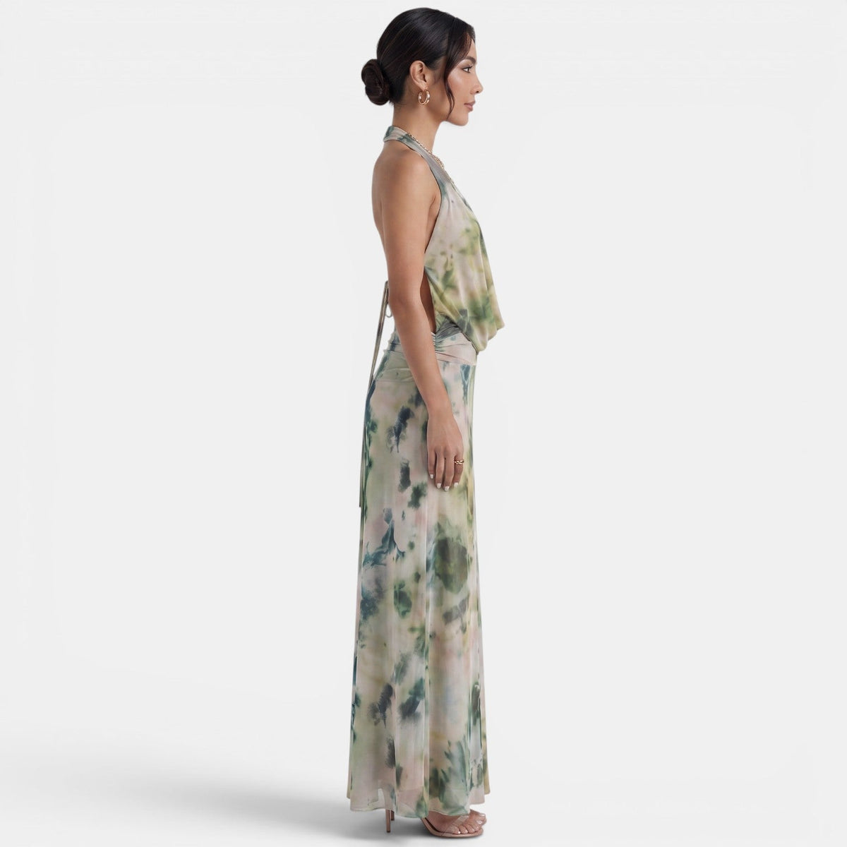 Women's Green Halter Maxi Dress