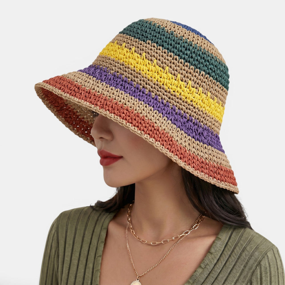 Women's Colourful Striped Straw Hat