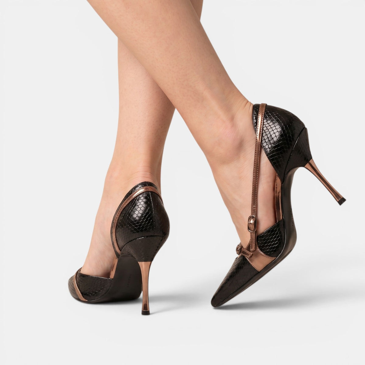 Women's Snake-Print Stiletto Heels