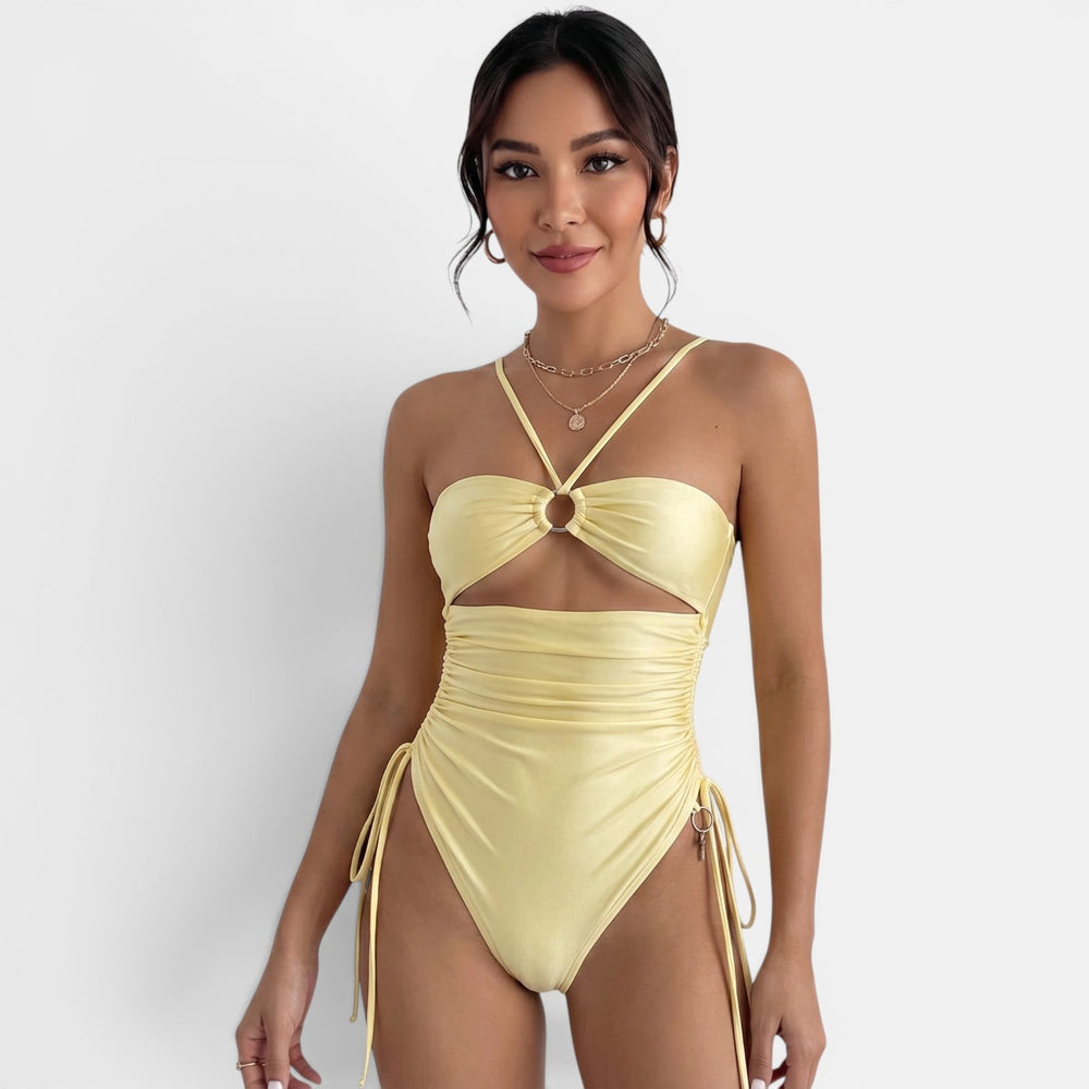 Women's Yellow Underwire Swimsuit