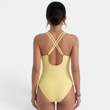 Women's Yellow Tummy Control Swimsuit