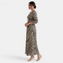 Printed Linen Midi Dress