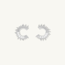 Crescent Moon Zirconia C Stud Earrings