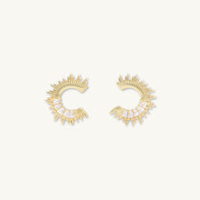 Crescent Moon Zirconia C Stud Earrings