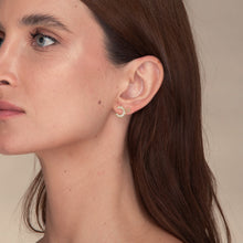 Crescent Moon Zirconia C Stud Earrings
