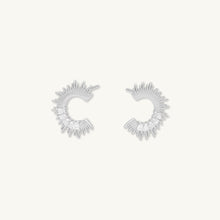 Crescent Moon Zirconia C Stud Earrings