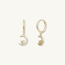 Crescent Moon Zirconia Huggie Earrings