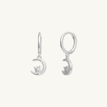 Crescent Moon Zirconia Huggie Earrings