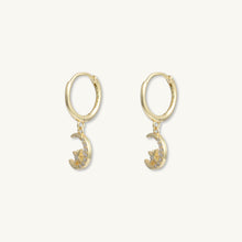Crescent Moon Zirconia Huggie Earrings