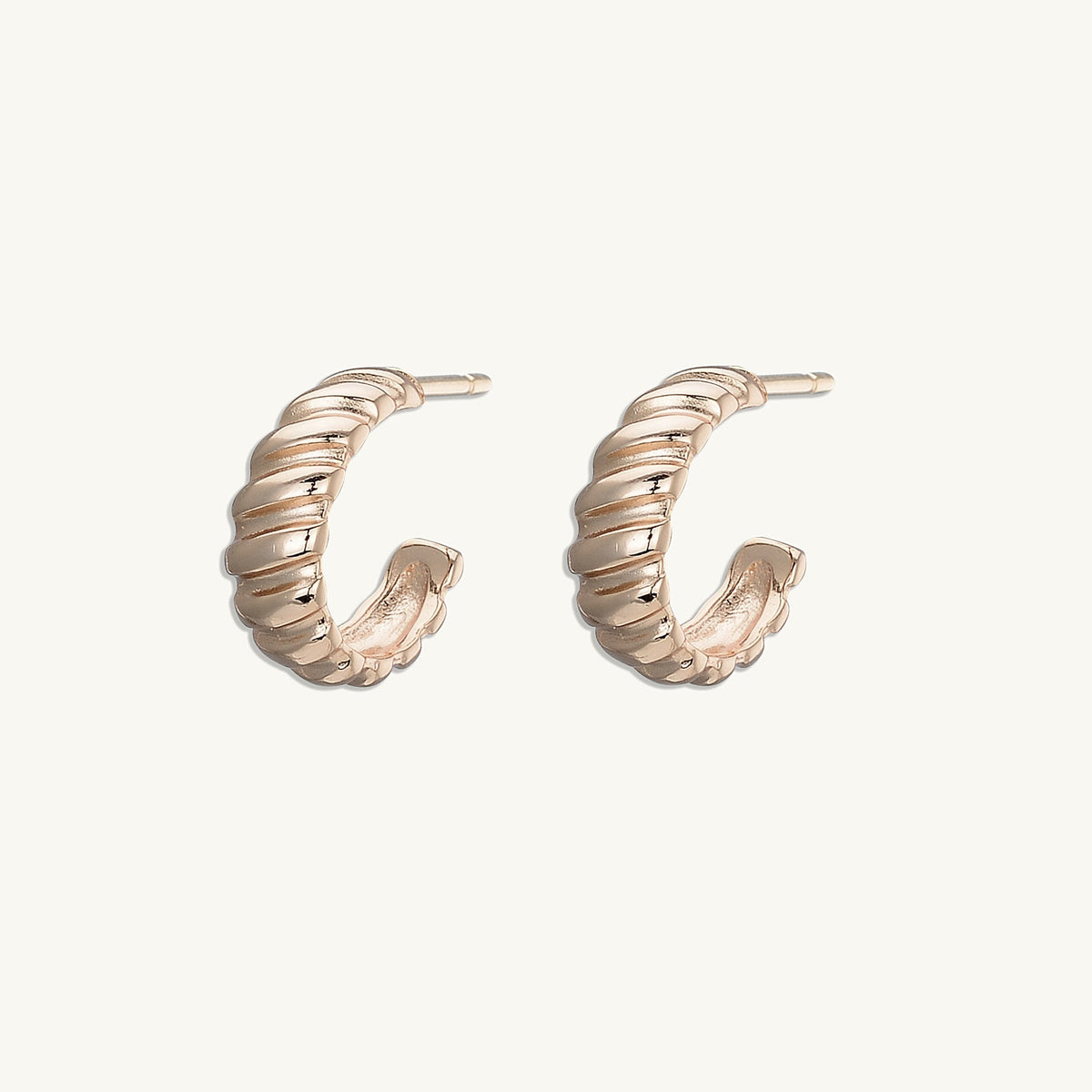 Croissant Huggie Stud Earrings