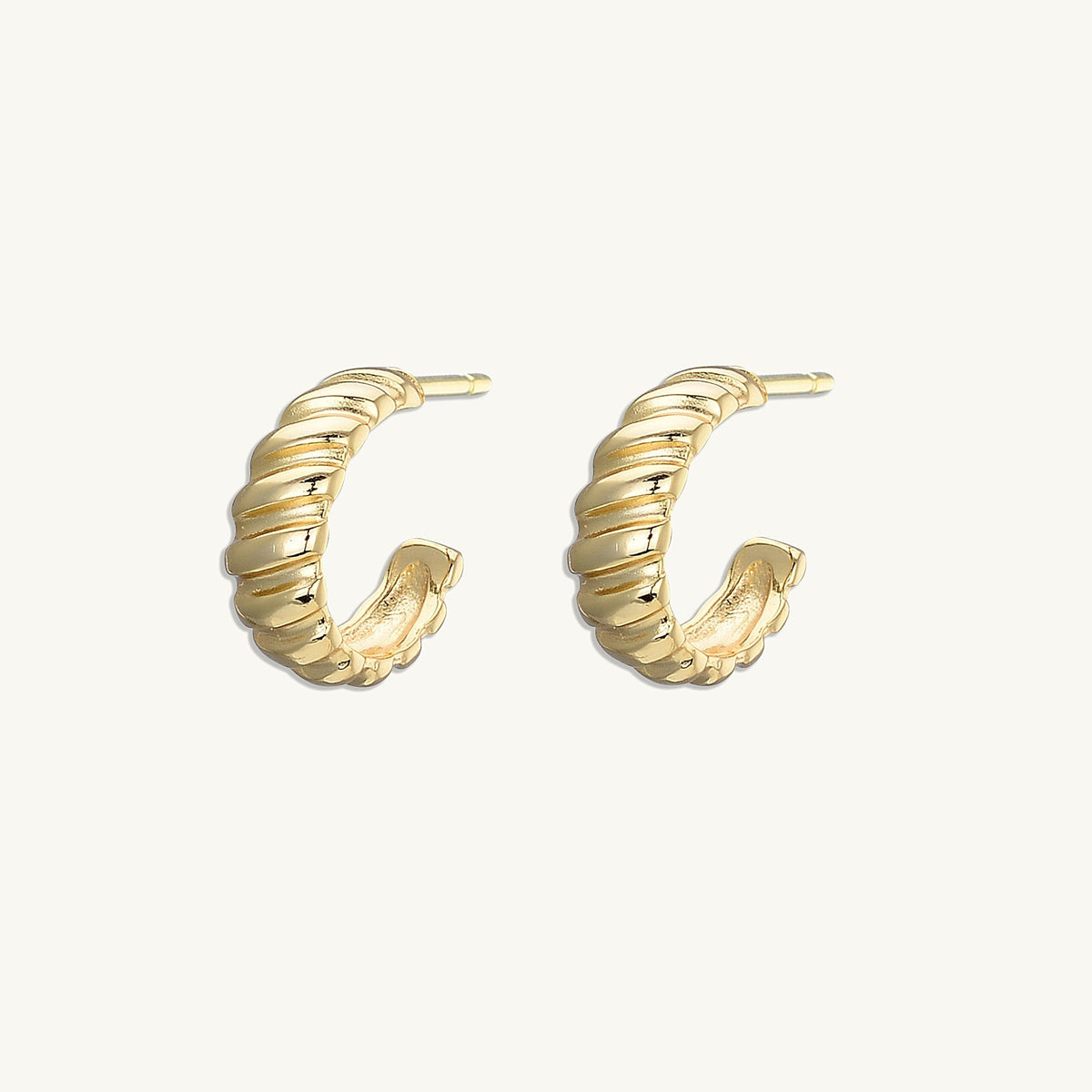 Croissant Huggie Stud Earrings