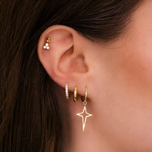 Cross Drop Hoop Earrings