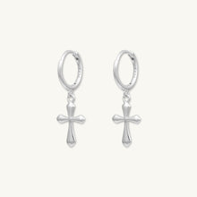 Cross Hoop Huggie Earrings