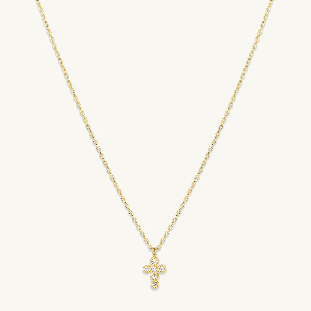 Cross Sapphire Chain Necklace