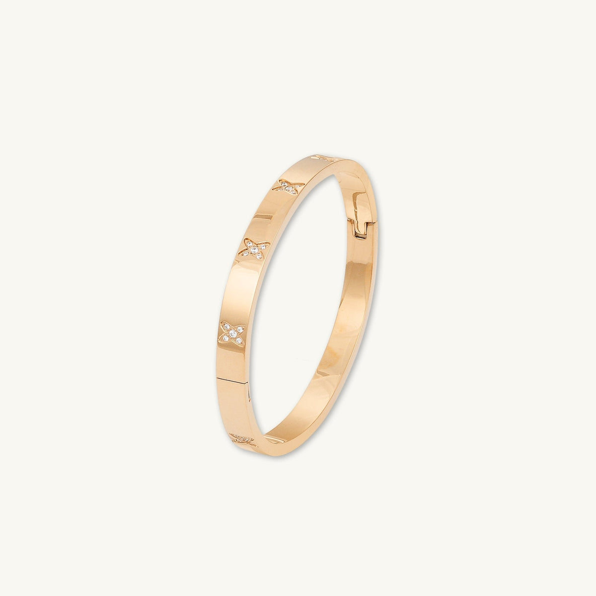 Cross Sapphire Hinged Bangle Bracelet