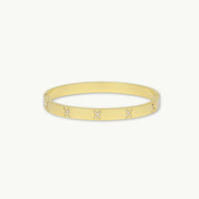 Cross Sapphire Hinged Bangle Bracelet