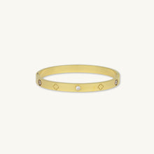 Cross Sapphire Hinged Bangle Bracelet