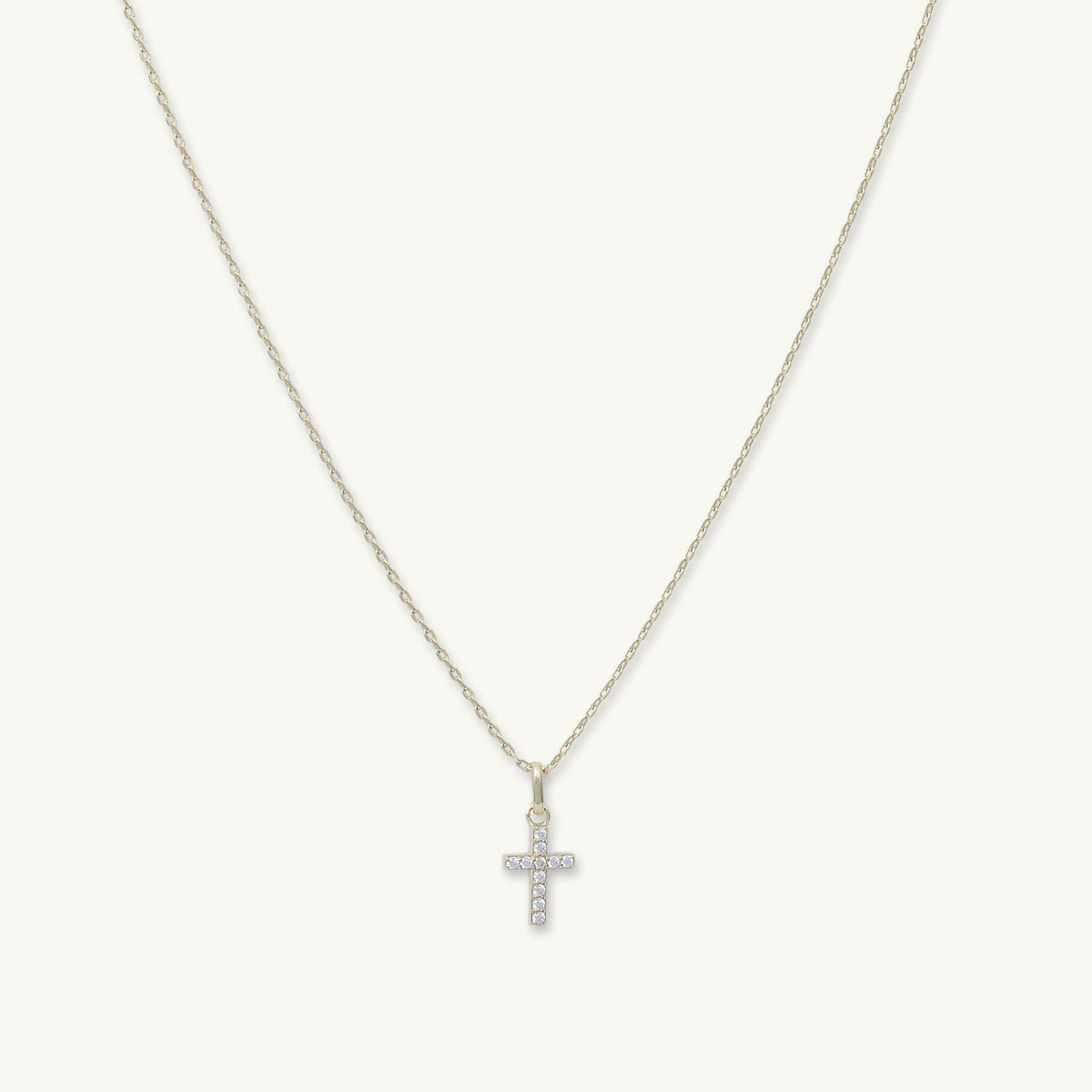Cross Sapphire Pendant Chain Necklace