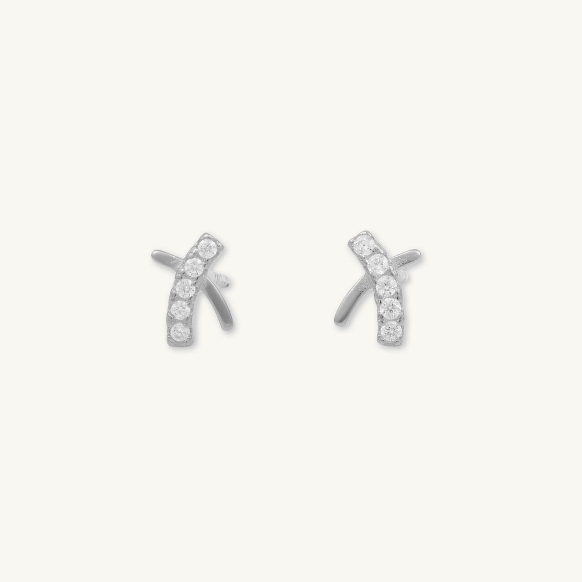 Cross Sapphire Stud Earrings