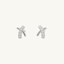 Cross Sapphire Stud Earrings