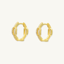 Cuban Link Sapphire Huggie Hoop Earrings