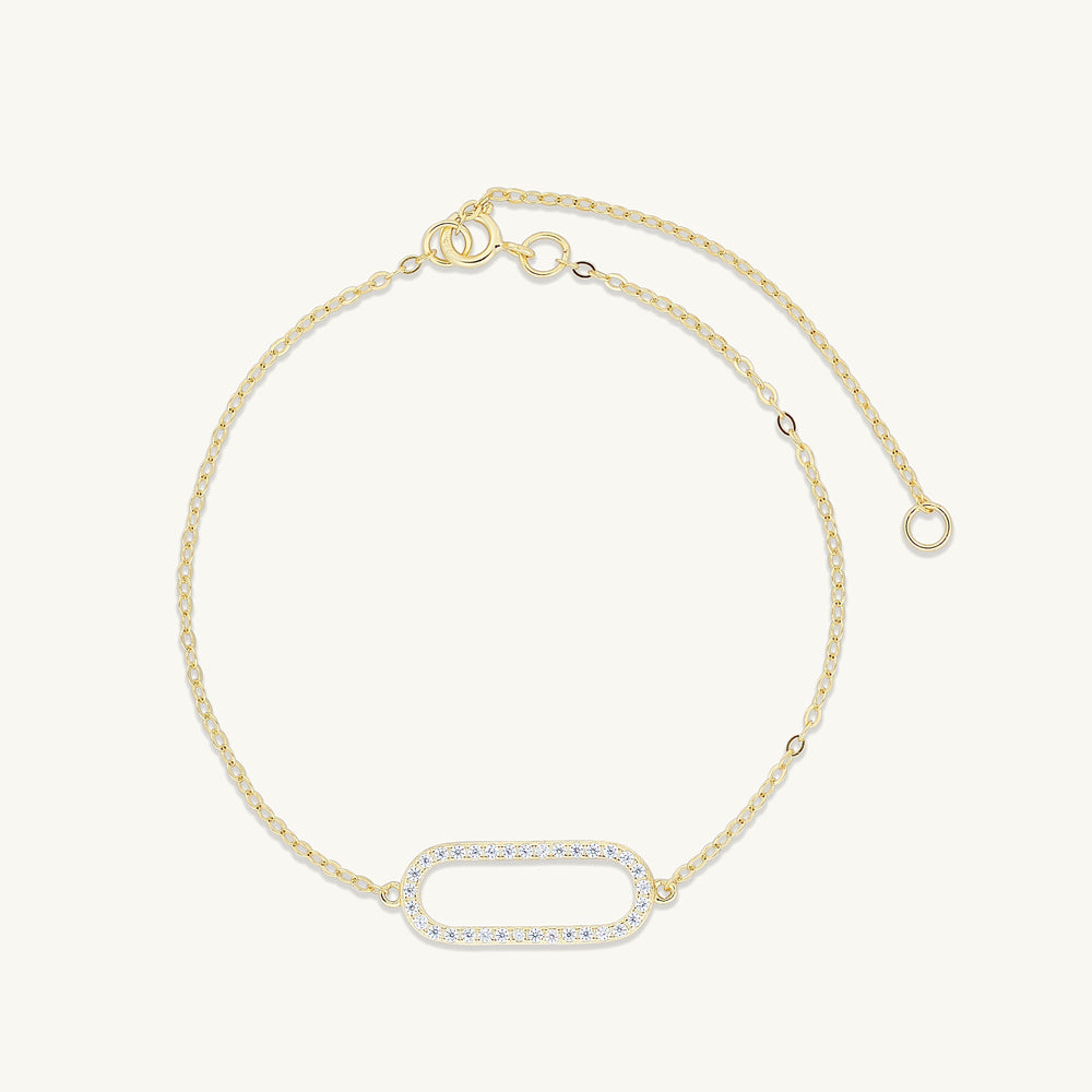 Curved Bar Sapphire Bracelet