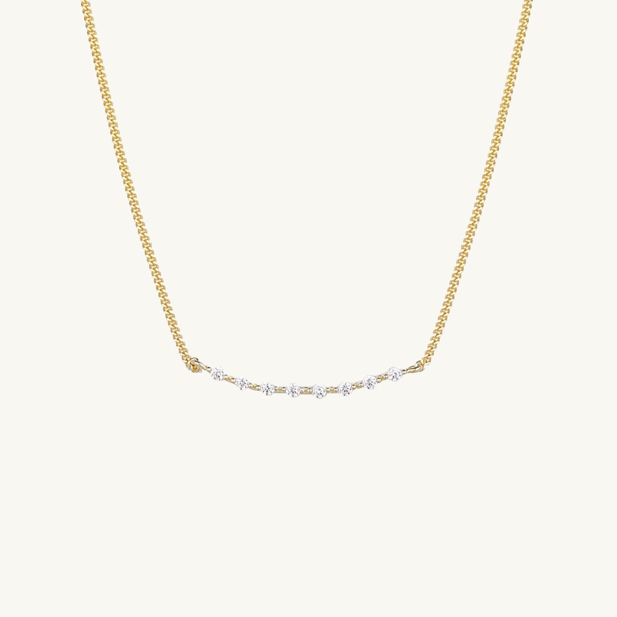 Curved Sapphire Bar Necklace