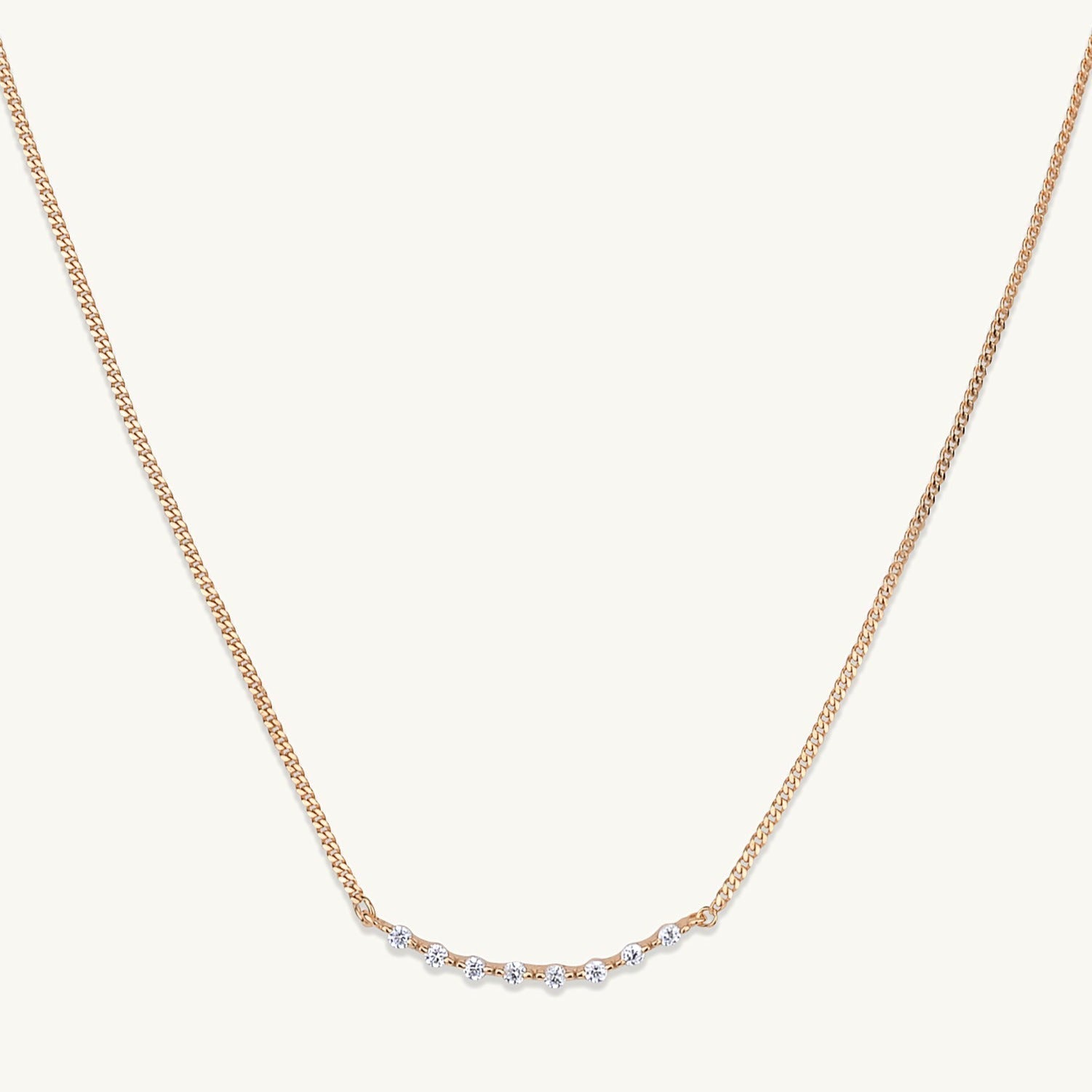 Curved Sapphire Bar Necklace