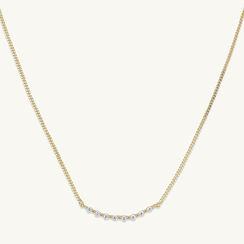 Curved Sapphire Bar Necklace