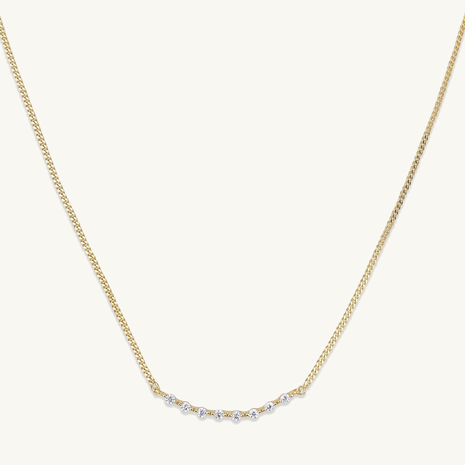 Curved Sapphire Bar Necklace
