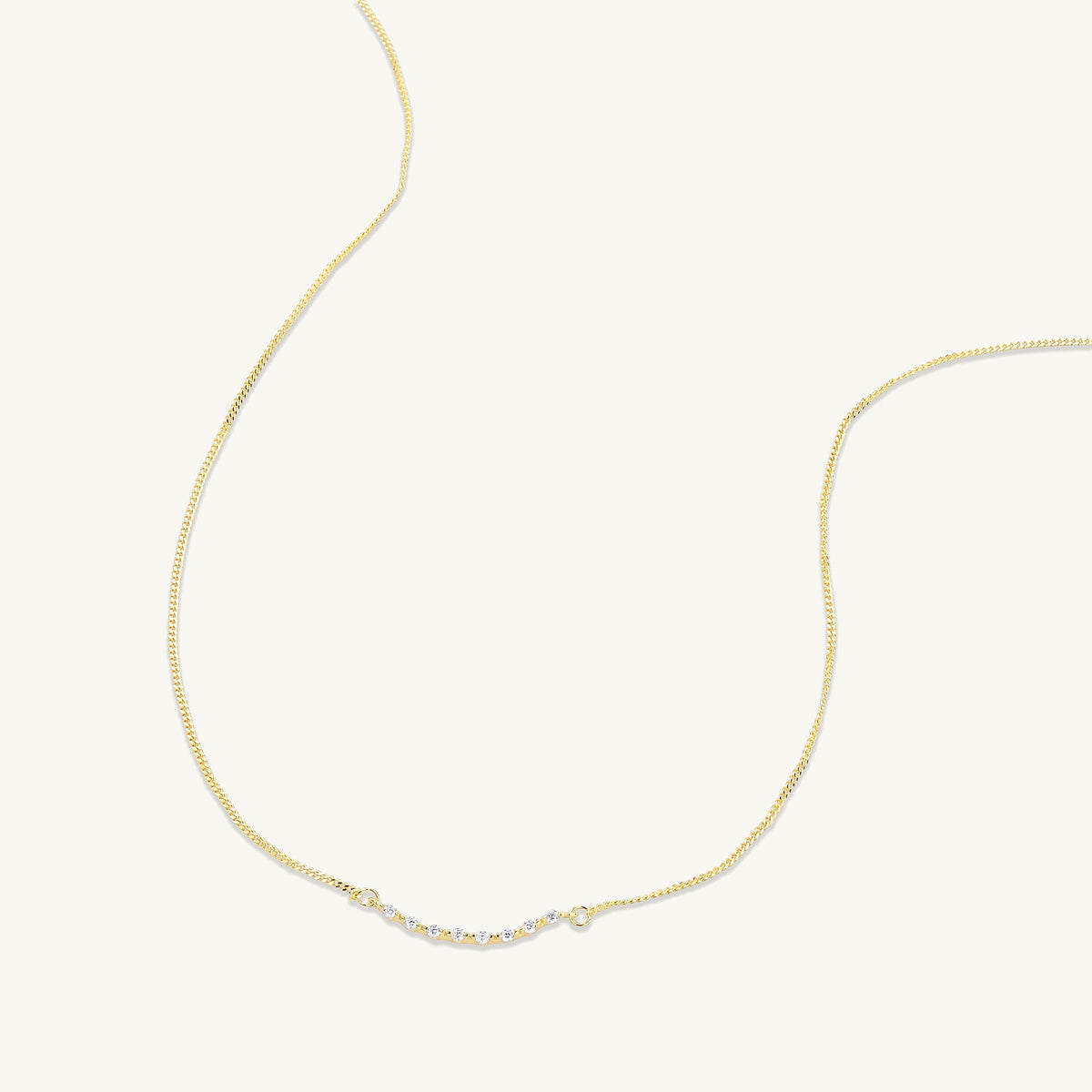 Curved Sapphire Bar Necklace