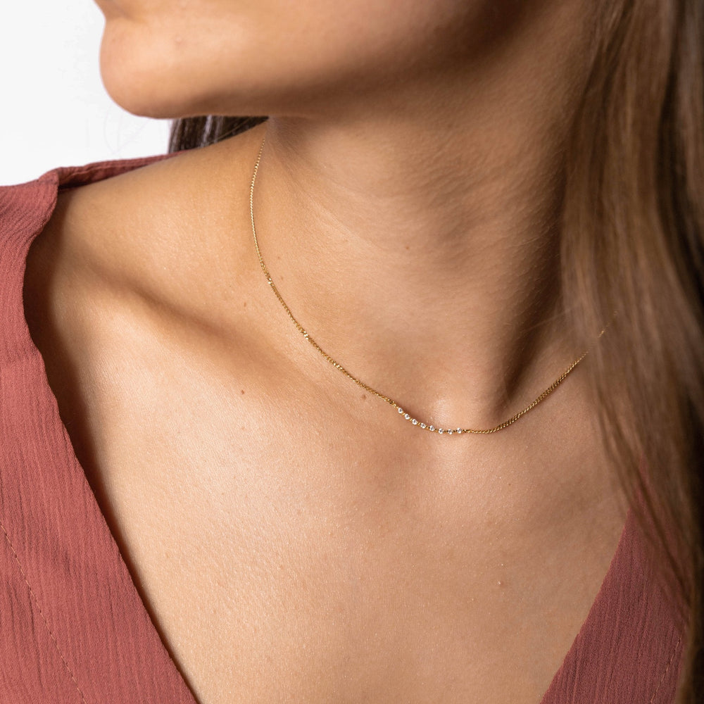 Curved Sapphire Bar Necklace