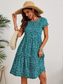 Katie Summer Dress Woman – Light Floral Dress in Polyester with Comfortable Fit