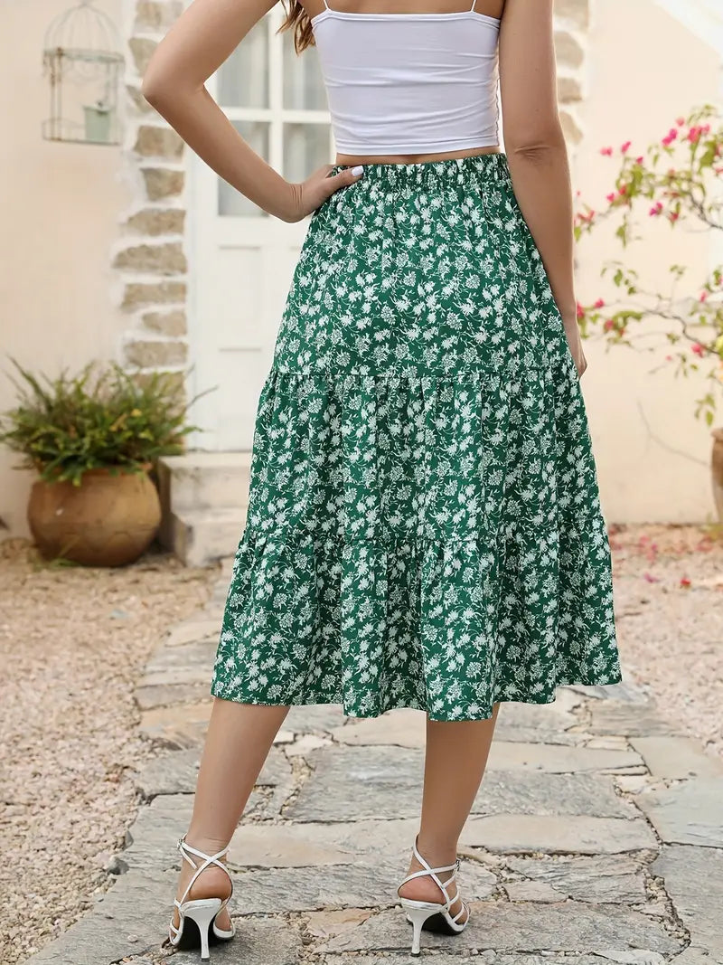 Floral Skirt Women Zia – Flared A-Line Cut with Pockets, Lightweight for Spring & Summer