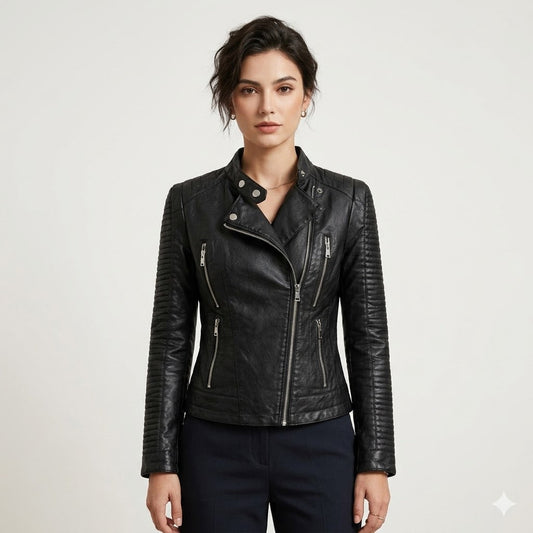 Sophie Laurent | Classic Leather Jacket For Women