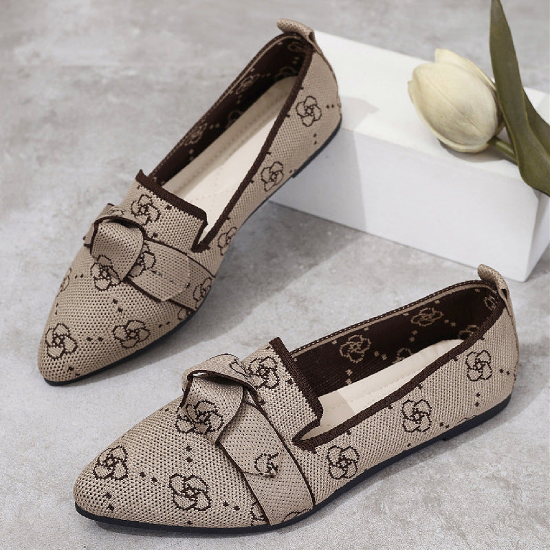 Victoria Ballerines Femme – Pointed Mesh Shoes with Decorative Bow & Flat Heel