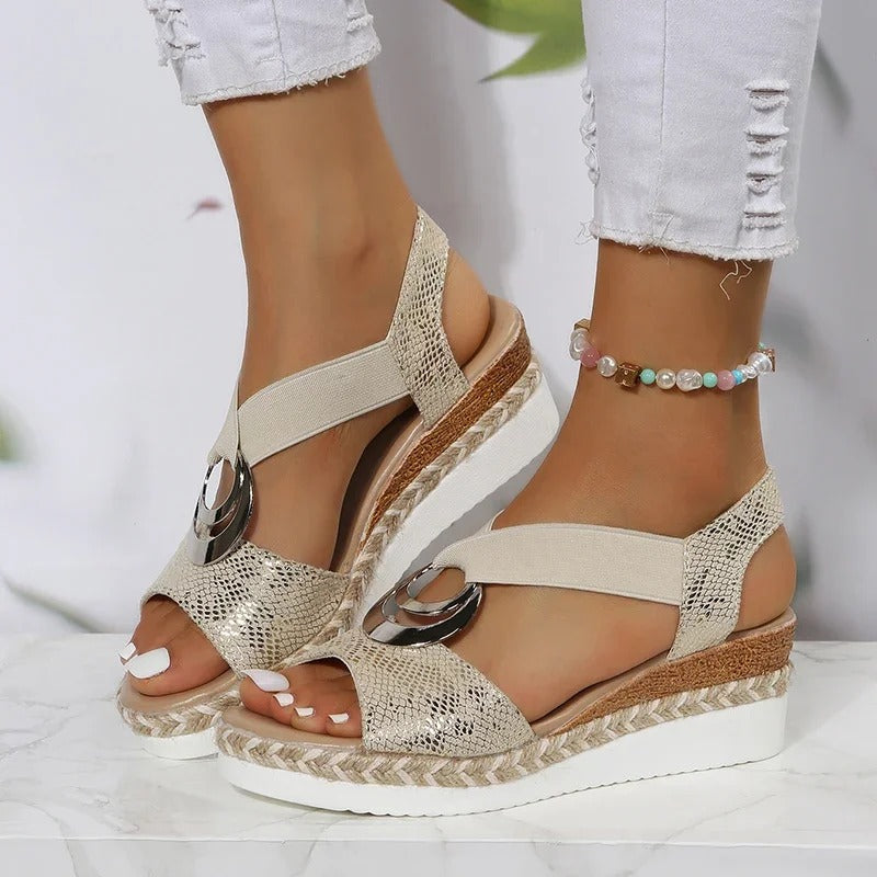 Willow Wedge Sandals Women – Glamorous Summer Sandals with Comfortable Heels and Riviera Look
