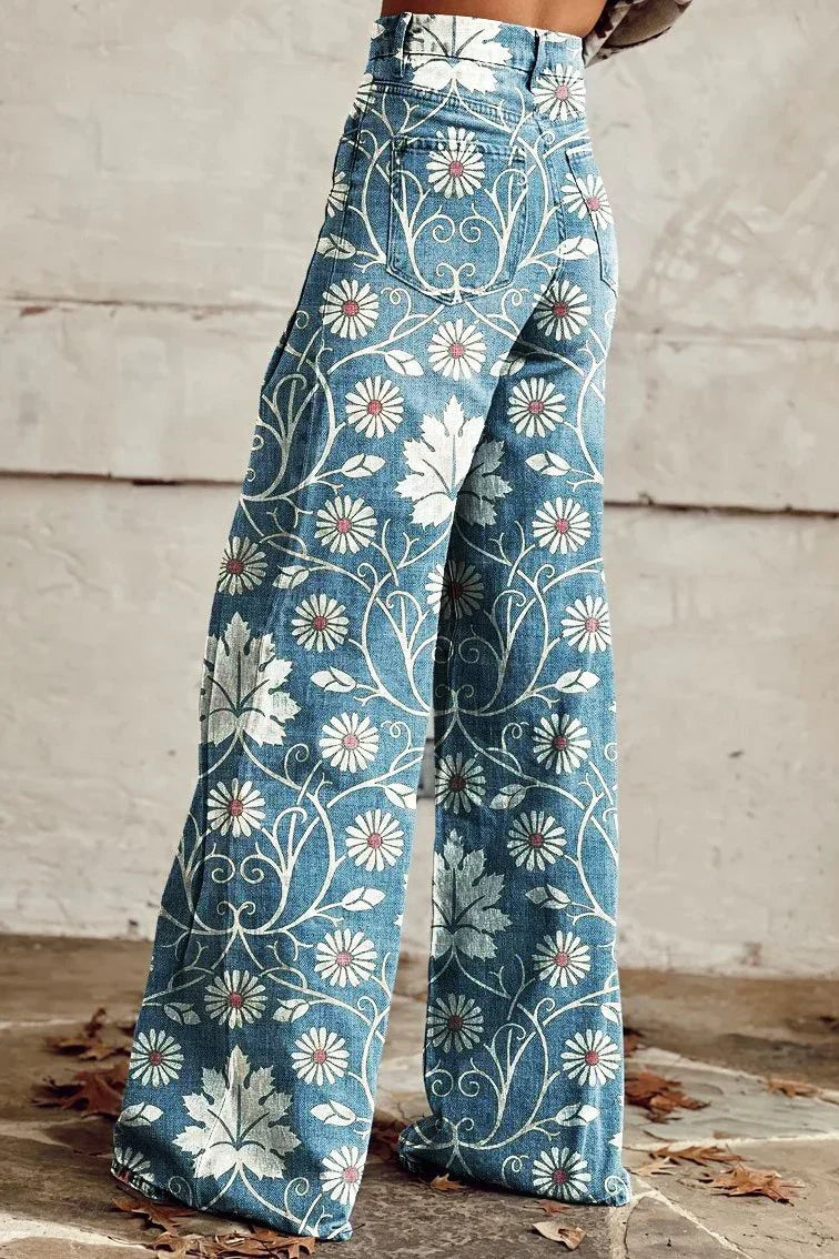 Alina Pants Women Boho Vintage Style – Wide Airy Pants with Trendy Bohemian Prints