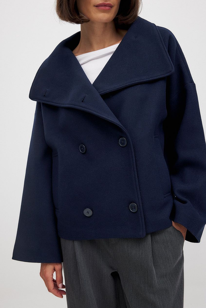 Zhane Women's Coat in Wool Blend – Warm Oversized Double-Breasted Jacket with Elegant Structured Cut