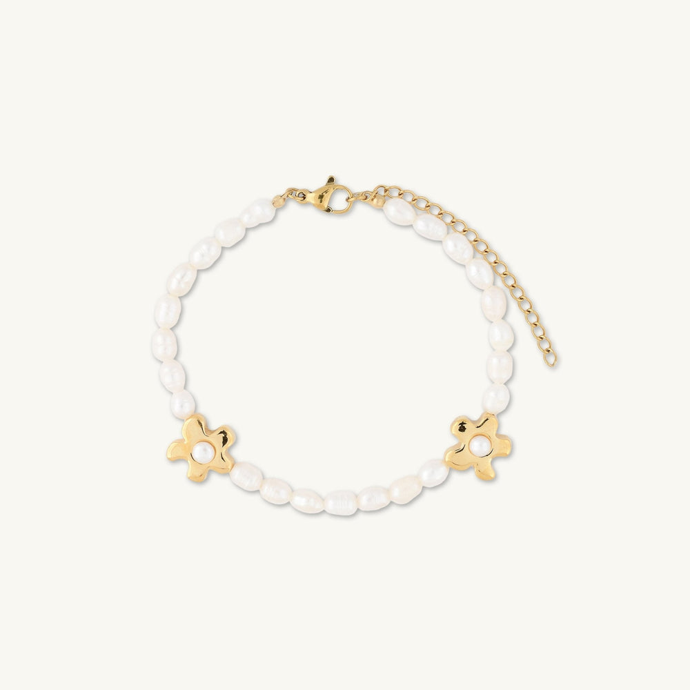 Daisy Flower Freshwater Pearl Bracelet
