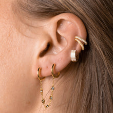 Dangling Sapphire Hoop Earrings